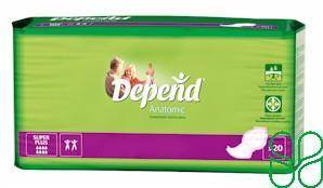 Depend Anatomic Inlegger Super Plus ROSE 20 Stuks