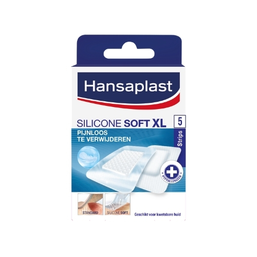 Hansaplast Wondpleister Silic Soft XL Strip 5 stuks