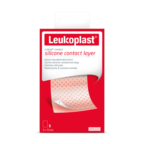 Leukoplast Cuticell Siliconen Wondcontactlaag 5 x 7,5cm 5 stuks