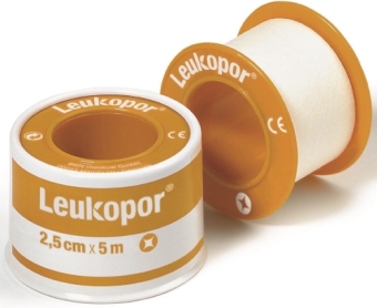 Leukopor Hechtpleister 2,5cm x 5m 1 stuk