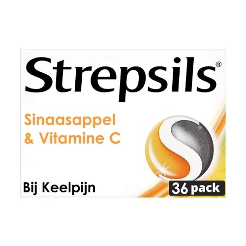 Strepsils Sinaasappel & Vitamine C Zuigtabletten 36 stuks