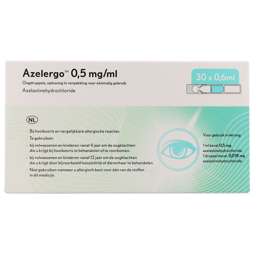 Azelergo Azelastinehydrochloride 0,5mg/ml Oogdruppels 30 x 0,6ml