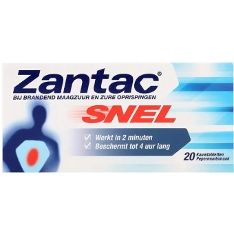 Zantac Snel Kauwtabletten 20 stuks