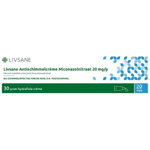 Livsane Miconazolnitraat 20mg/g Antischimmelcrème 30g