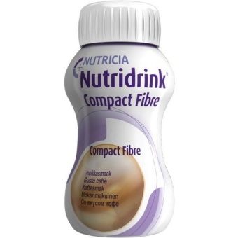 Nutricia Nutridrink Compact Fibre Mokka Flesjes 4 x 125ml