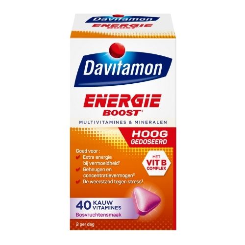 Davitamon Energie Boost Bosvruchten 40 kauwtabletten