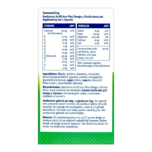 Davitamon Actifit 65+ Omega 3 Visolie 80 capsules