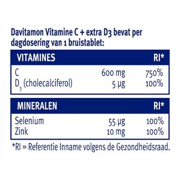 Davitamon Vitamine C Forte + Extra D3 Bruistabletten 15 stuks