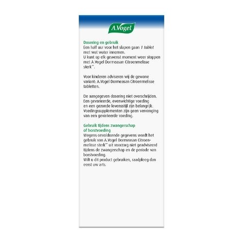 A.Vogel Dormeasan Citroenmelisse Sterk Nachtrust Tabletten 30 stuks