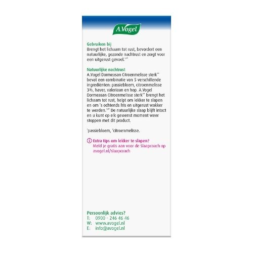 A.Vogel Dormeasan Citroenmelisse Sterk Nachtrust Tabletten 30 stuks