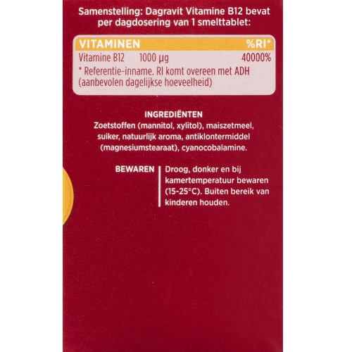 Dagravit Vitamine B12 1000µg Smelttabletten 100 stuks