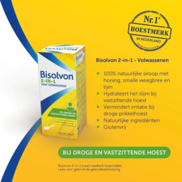 Bisolvon 2 in 1 Voor Volwassenen Siroop 133ml