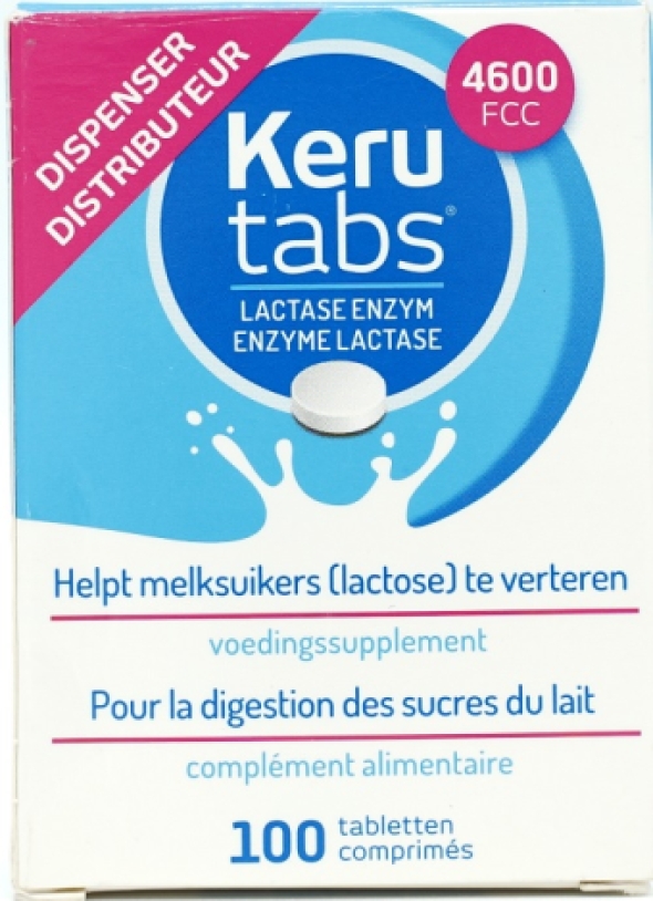 Kerutabs lactase enzym 100 stuks